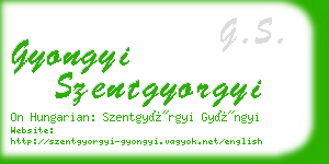 gyongyi szentgyorgyi business card